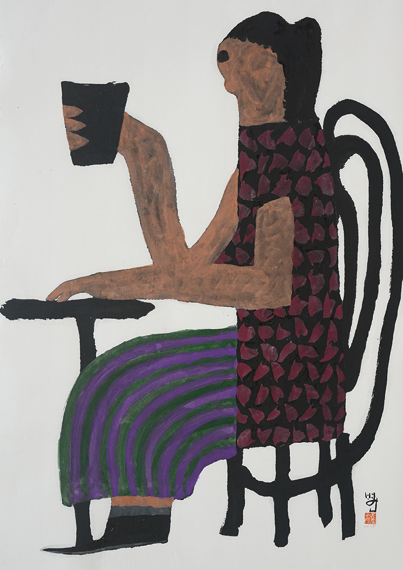 Jang Byeong Eun · Eastbrush · 张炳彥 · figure · mixed_media_on_paper · 1030mm_x_728mm · 2025